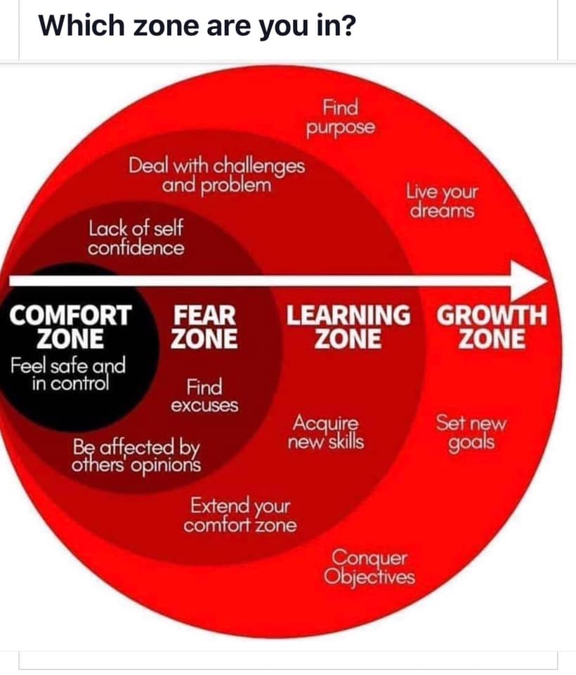 A chart with different zones of issues and points